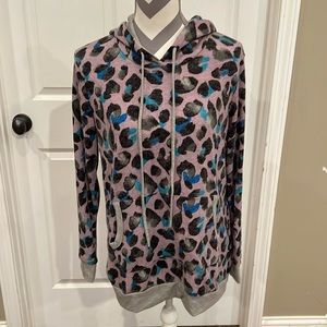 NWT Heimish USA purple leopard hoodie, size M